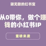 谢无敌·小红书运营大宝典，从0带你做个赚钱的小红书IP