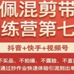 佩佩·短视频混剪带货训练营第七期，不买品、不拍摄、不露脸、不直播，通过抄作业快速体验引流到出单