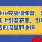 健身行业IP实战训练营，教你通过线上引流获客，引爆门店的流量和业绩