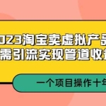 2023淘宝卖虚拟产品，无需引流实现管道收益一个项目能操作十年