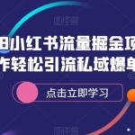 外面收费398小红书流量掘金项目，简单操作轻松引流私域爆单