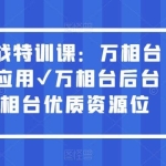 万相台实战特训课：万相台深度解析应用✔万相台后台解析✔万相台优质资源